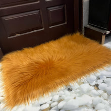 Load image into Gallery viewer, Golden Faux Fur Mat, Luxury Fluffy Area Rug - 2x3 feet