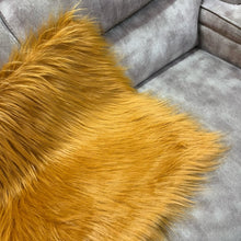 Load image into Gallery viewer, Golden Faux Fur Mat, Luxury Fluffy Area Rug - 2x3 feet