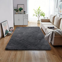 Load image into Gallery viewer, Luxurious Charcoal Gray Shaggy Carpet – Ultra Soft Non-Slip Microfiber Floor Mat for Home Decor & Living Room Comfort