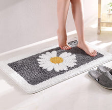 Load image into Gallery viewer, Super Soft Anti Skid (40x60 cm) Microfiber Mat for Bathroom/Bedroom/Kitchen - Gray Flower