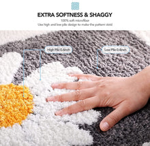 Load image into Gallery viewer, Super Soft Anti Skid (40x60 cm) Microfiber Mat for Bathroom/Bedroom/Kitchen - Gray Flower