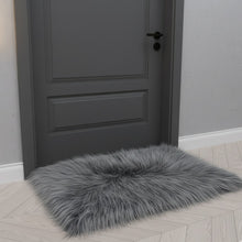 Load image into Gallery viewer, Gray Faux Fur Mat, Luxury Fluffy Area Rug - 2x3 feet