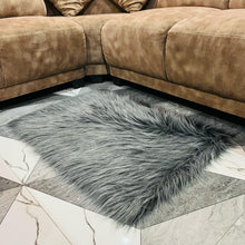 Load image into Gallery viewer, Gray Faux Fur Mat, Luxury Fluffy Area Rug - 2x3 feet