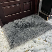 Load image into Gallery viewer, Gray Faux Fur Mat, Luxury Fluffy Area Rug - 2x3 feet