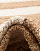 Load image into Gallery viewer, Square Border Braided Natural Rug Hand Woven Jute/Rug - White, Beige