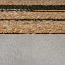 Load image into Gallery viewer, Square Border Braided Natural Rug Hand Woven Jute/Rug - Black, Beige