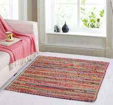 Load image into Gallery viewer, Square Braided Natural Rug Hand Woven Jute/Rug - Multicolor