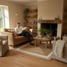 Load image into Gallery viewer, Square Braided Natural Rug Hand Woven Jute/Rug - White, Beige