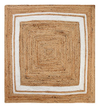 Load image into Gallery viewer, Square Braided Natural Rug Hand Woven Jute/Rug - White, Beige
