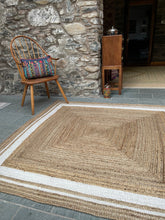 Load image into Gallery viewer, Square Braided Natural Rug Hand Woven Jute/Rug - White, Beige