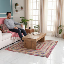 Load image into Gallery viewer, Square Braided Natural Rug Hand Woven Jute/Rug - Multi, Beige