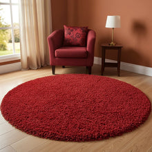 Load image into Gallery viewer, MAROON Plain - Premium Round Shaggy Rug