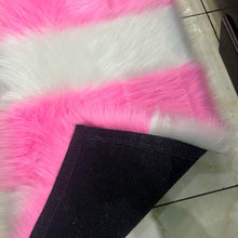 Load image into Gallery viewer, Pink & White Bedside Faux Fur Runner, Luxury Fluffy Runner
