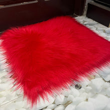 Load image into Gallery viewer, Red Faux Fur Mat, Luxury Fluffy Area Rug - 2x2 feet