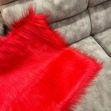 Load image into Gallery viewer, Red Faux Fur Mat, Luxury Fluffy Area Rug - 2x3 feet