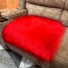 Load image into Gallery viewer, Red Faux Fur Mat, Luxury Fluffy Area Rug - 2x2 feet