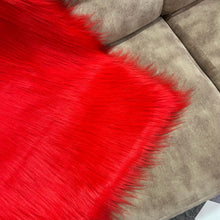 Load image into Gallery viewer, Red Faux Fur Mat, Luxury Fluffy Area Rug - 2x3 feet