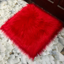 Load image into Gallery viewer, Red Faux Fur Mat, Luxury Fluffy Area Rug - 2x2 feet