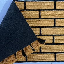 Load image into Gallery viewer, Luxurious Microfiber Geometric Braided Runner Mustard & Black - 2 Feet x 5 Feet