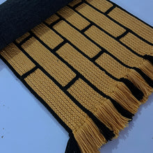 Load image into Gallery viewer, Luxurious Microfiber Geometric Braided Runner Mustard & Black - 2 Feet x 5 Feet