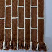 Load image into Gallery viewer, Luxurious Microfiber Geometric Braided Runner Rust Orange & White - 2 Feet x 5 Feet