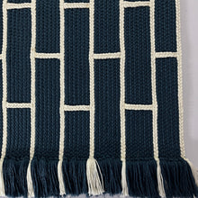 Load image into Gallery viewer, Luxurious Microfiber Geometric Braided Runner Blue, White - 2 Feet x 5 Feet
