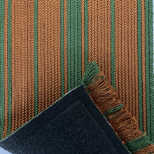 Load image into Gallery viewer, Luxurious Microfiber Geometric Bedside Runner Green, Russet - 2 Feet x 5 Feet