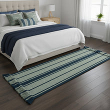 Load image into Gallery viewer, Luxurious Microfiber Geometric Bedside Runner Blue Multi - 2 Feet x 5 Feet