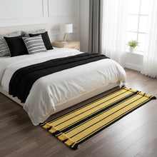 Load image into Gallery viewer, Luxurious Microfiber crafted braided Bedside Runner Yellow, Black - 2 Feet x 5 Feet
