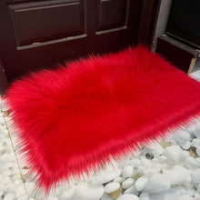 Load image into Gallery viewer, Red Faux Fur Mat, Luxury Fluffy Area Rug - 2x3 feet