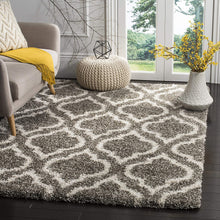 Load image into Gallery viewer, RUGSKART SHAG MOROCCAN GREY/IVORY AREA RUG