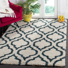 Load image into Gallery viewer, RUGSKART SHAG MOROCCAN BLUE/IVORY AREA RUG