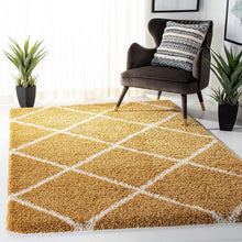 Load image into Gallery viewer, SOFT SHAG MOROCCAN IVORY/GOLDEN AREA RUG