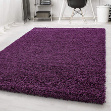 Load image into Gallery viewer, SOFT SHAG MOROCCAN PURPLE PLAIN AREA RUG