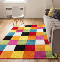 Load image into Gallery viewer, Rainbow Color Multi Box Collection Modern Shag Rug