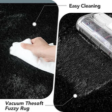Load image into Gallery viewer, Luxury High-Pile Microfiber Shag Carpet – Soft, Non-Slip Plush Accent Rug for Home Decor, Black