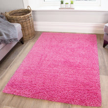 Load image into Gallery viewer, Premium Microfiber Shaggy Area Rug – Ultra-Soft Pink Fluffy Carpet for Bedroom, Living Room & Kids Room, Non-Slip High-Pile Plush Home Decor Mat