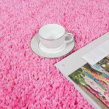 Load image into Gallery viewer, Premium Microfiber Shaggy Area Rug – Ultra-Soft Pink Fluffy Carpet for Bedroom, Living Room & Kids Room, Non-Slip High-Pile Plush Home Decor Mat