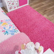 Load image into Gallery viewer, Premium Microfiber Shaggy Area Rug – Ultra-Soft Pink Fluffy Carpet for Bedroom, Living Room & Kids Room, Non-Slip High-Pile Plush Home Decor Mat