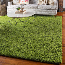 Load image into Gallery viewer, Luxury Grass Green Microfiber Shag Rug | Soft Pluffy Shaggy Carpet for Home Decoration, Living Room, Bedroom & Kids Play Area | Premium Quality & High Density Pile
