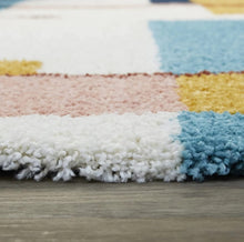 Load image into Gallery viewer, Colorful Geometric-Patterned Modern Premium Shaggy Rug