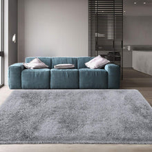 Load image into Gallery viewer, Silver - Soft Plain Premium Shag Collection 5 cm Pile Height for Living Room| Home and Bedroom, Rectangular Shaggy Rug/Carpet