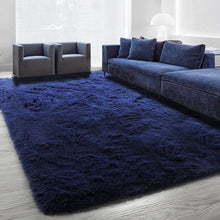 Load image into Gallery viewer, Luxury Navy Blue Shaggy Floor Mat – Ultra-Soft Microfiber Carpet, Non-Shedding & Anti-Slip Accent Rug for Home Decor
