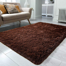 Load image into Gallery viewer, Ultra Soft Microfiber Shaggy Area Rug – Premium Quality Non-Slip Plush Brown Carpet for Living Room & Bedroom