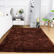 Load image into Gallery viewer, Ultra Soft Microfiber Shaggy Area Rug – Premium Quality Non-Slip Plush Brown Carpet for Living Room & Bedroom