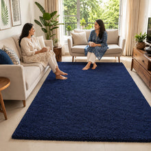 Load image into Gallery viewer, Luxurious Soft Navy Blue Shaggy Floor Rug – Non-Shedding Microfiber Fluffy Carpet Mat for Home & Office Decor
