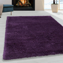 Load image into Gallery viewer, Premium Microfiber Shaggy Rug (Purple) – Ultra Soft Pile | 100% Anti-Slip Backing | Washable Plush Area Carpet for Home & Living Room
