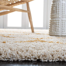 Load image into Gallery viewer, Ivory With Golden Beautiful Shaggy Premium Rug