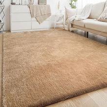 Load image into Gallery viewer, Ultra-Soft Beige Microfiber Shaggy Rug – Premium High-Pile Plush Area Carpet for Living Room & Bedroom
