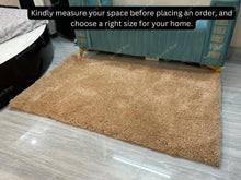 Load image into Gallery viewer, Ultra-Soft Beige Microfiber Shaggy Rug – Premium High-Pile Plush Area Carpet for Living Room & Bedroom